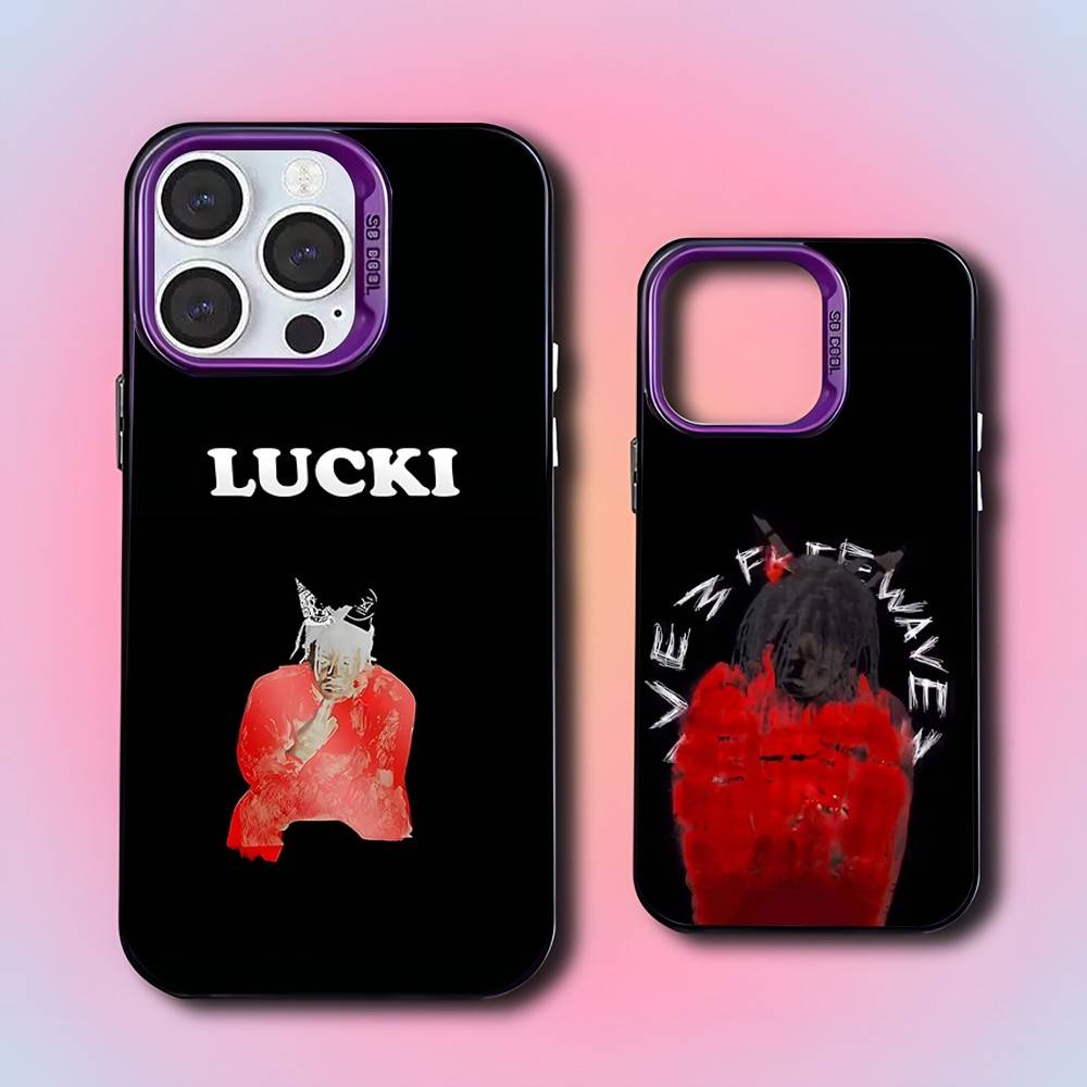 L-Lucki Rapper Gemini For iPhone 17,16,15,14,13,12,11,Mini,Pro,E,SE4,XS,MAX Purple Shockproof Candy Matte Cover