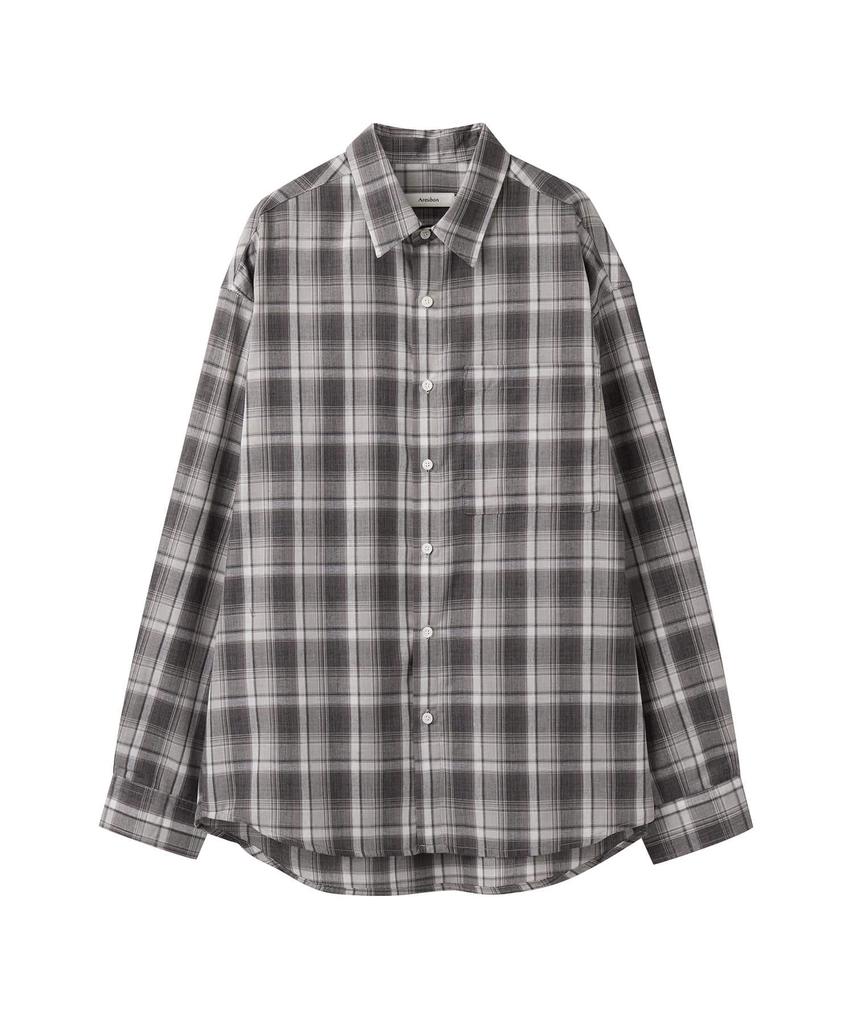 AREUBAN Forest Check Shirt_Gravel Gray