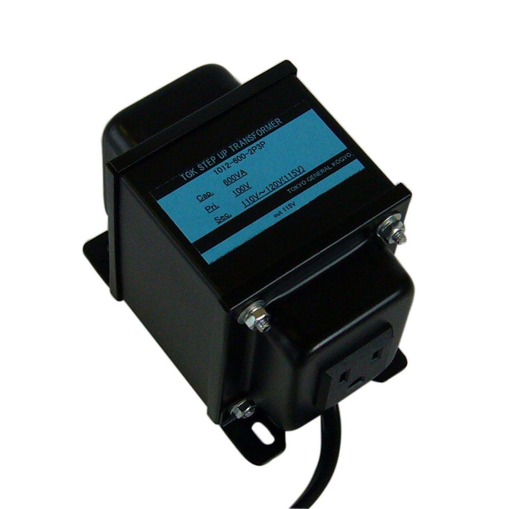 Transformer Workshop, Made in Japan, Step-Up Transformer, 600W, 100V to 110-120V, with Ground Pin, 1012-600-2P3P (for overseas products)