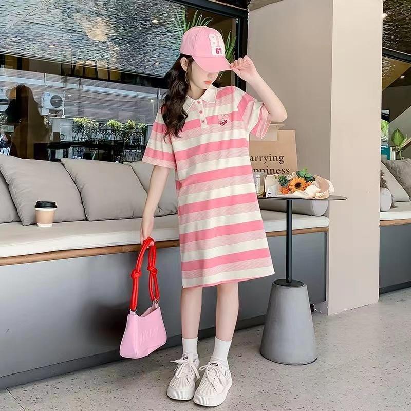 Модное детское платье для девочек, летнее, на день рождения, повседневное, в полоску, детское платье Vestido для девочек-подростков 6, 8, 10, 12, 14 лет