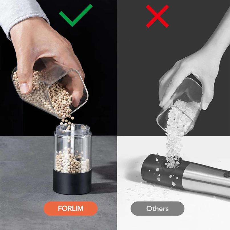 Electric Salt and Pepper Grinder Set USB Rechargeable Electric Adjustable Coarseness Pepper Grinder Mills with Storage Base