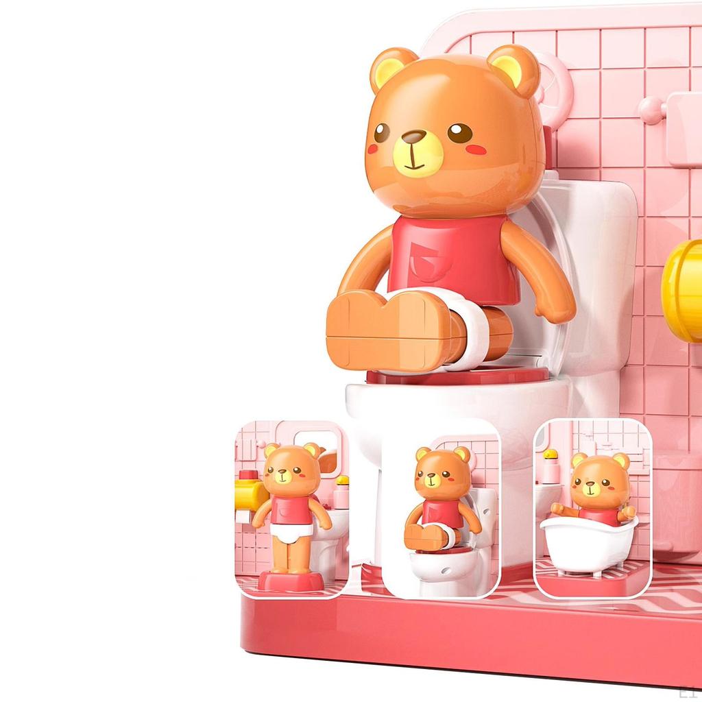 Набор кукольной мебели Туалет Игровые принадлежности для кукольного домика с музыкальным набором для ванной Имитация