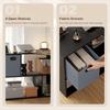 110 cm L-Shaped Desk, Small Computer Desk with Fabric Drawer and Storage Shelves for Home Office, Study, Black