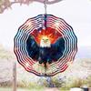 3D Patriotic Eagle Wind Chime Kinetic Metal Art for Outdoor Decor Rotating Hook Colorful Reflective Garden Ornament Unique Gift Idea