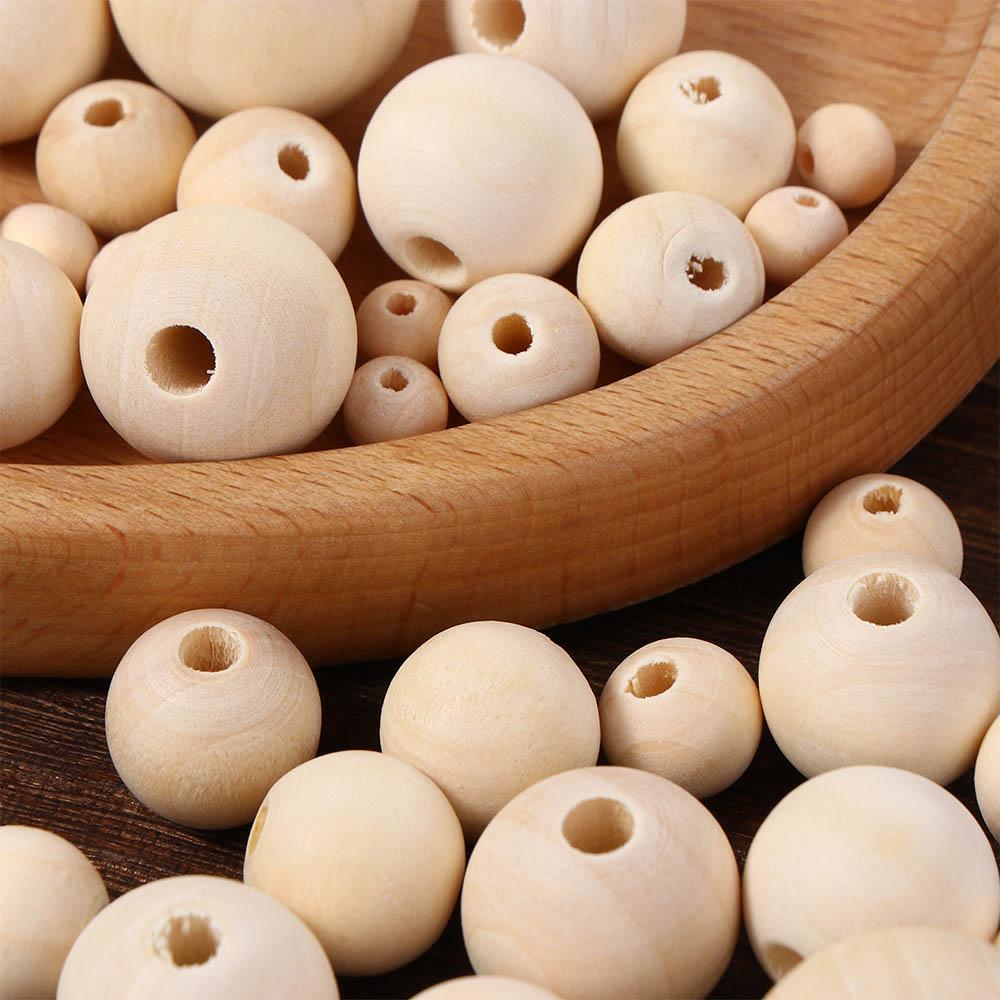 Unfinished Charms Bracelet Jewelry Making Round Balls Loose Beads Necklace Accessories Wood Beads