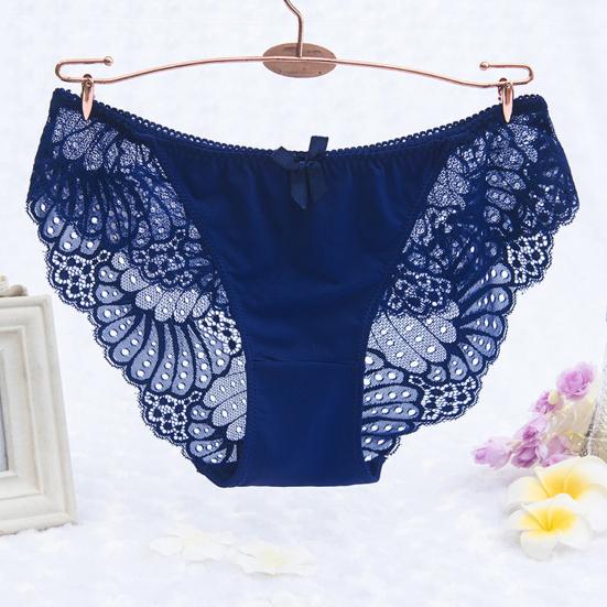 Trendy Women Underpants Low Waist Cooling Elastic Pure Color Lady Briefs for Inner Wear