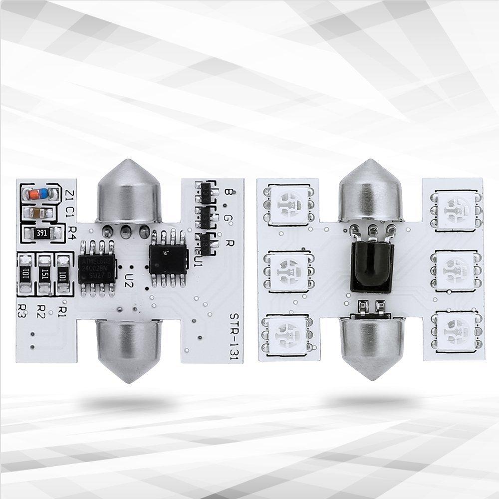 1797 Лампа для комнаты T10 x 31 мм светодиодная RGB светодиодная лампа, плафон, багажник, габаритный фонарь, номерной знак, общее назначение, C5W, гирлянда, двойной цоколь, тип Multi Co