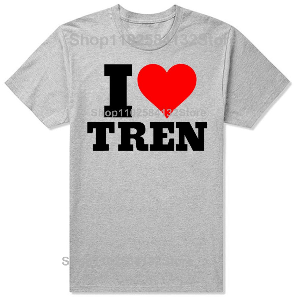 Смешная футболка с принтом I Love Tren, мужская женская модная повседневная футболка, 100% хлопок, свободная, оверсайз, футболка для бодибилдера