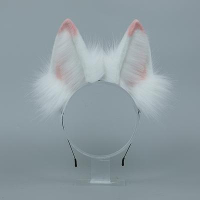 Ручная Работа Оригинальный Дизайн Косплея Белая Лиса Ушки Лисы Головной Убор Плюшевые Аксессуары Ушки Животных Аксессуары Для Волос