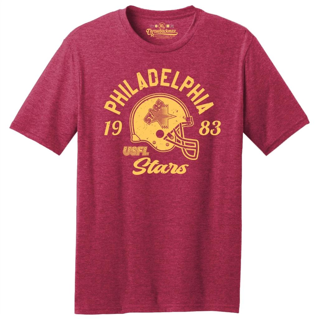 Philadelphia Stars 1983 USFL Football TRI-BLEND Tee Shirt - Eagles, Flyers