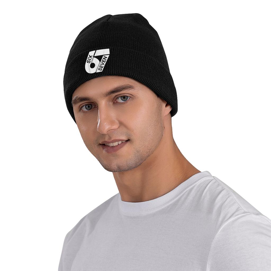 Fun Six Seven 6 7 Meme Design Knit Hat Beanie Hats Gym Warm Soft Men Women Bonnet Hats Autumn Winter Design Casual Caps Gift