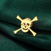 LIKGREAT Skull Brooch for Men Women Skeleton Bone Pin Badge for Shirt Hats Backpacks Stainless Steel Jewelry Halloween Gift