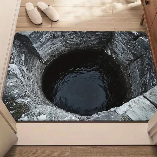 3D Коврик для пола с глубиной, Диатомовая земля, Абсорбирующий, Бездонная яма, Коврик для ванной, Нескользящий, Ковер с оптической иллюзией для декора ванной, спальни, гостиной