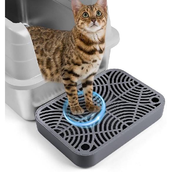 Cat Litter Box Ramp, Litter Box Step Mat with Filter Function Cat Stair for Litter Box, Easy to Clean, 11.8''x 8.2''x 2'' Cats Pedal Step Stool Ideal