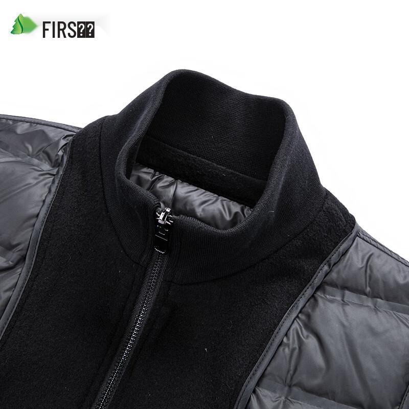 Мужское двустороннее пальто средней длины из смесовой шерсти Shanshan с подкладкой из 90% гусиного пуха