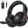 NUBWO BW01 Wireless Gaming Headset with Microphone for PC/PS4/PS5, 2.4G Wireless Bluetooth USB Gamer Headphones with Mic for Laptop Computer