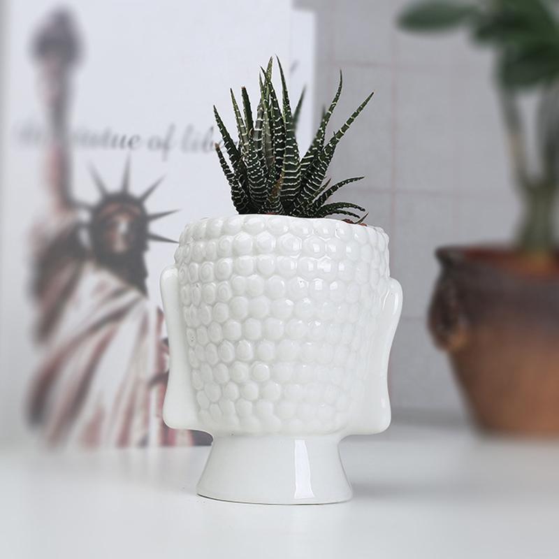 Статуя Будды Цветочный Горшок Сочный Горшок Керамический Кашпо Домашний Декор Крытый Украшения Настольные Украшения Горшок Для Растения Бонсай