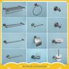 Grey Bathroom Hardware Set Accessories Kit Stainless Steel Round Wall Rack Hand Bar Toilet Roll Paper Holder Robe Towel Hook