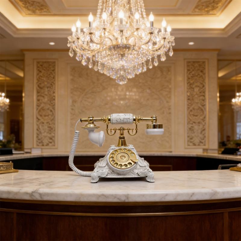 Классическая ретро модель телефона-реплики из смол с дисковым набором для декора стола, полки, фотосъемки