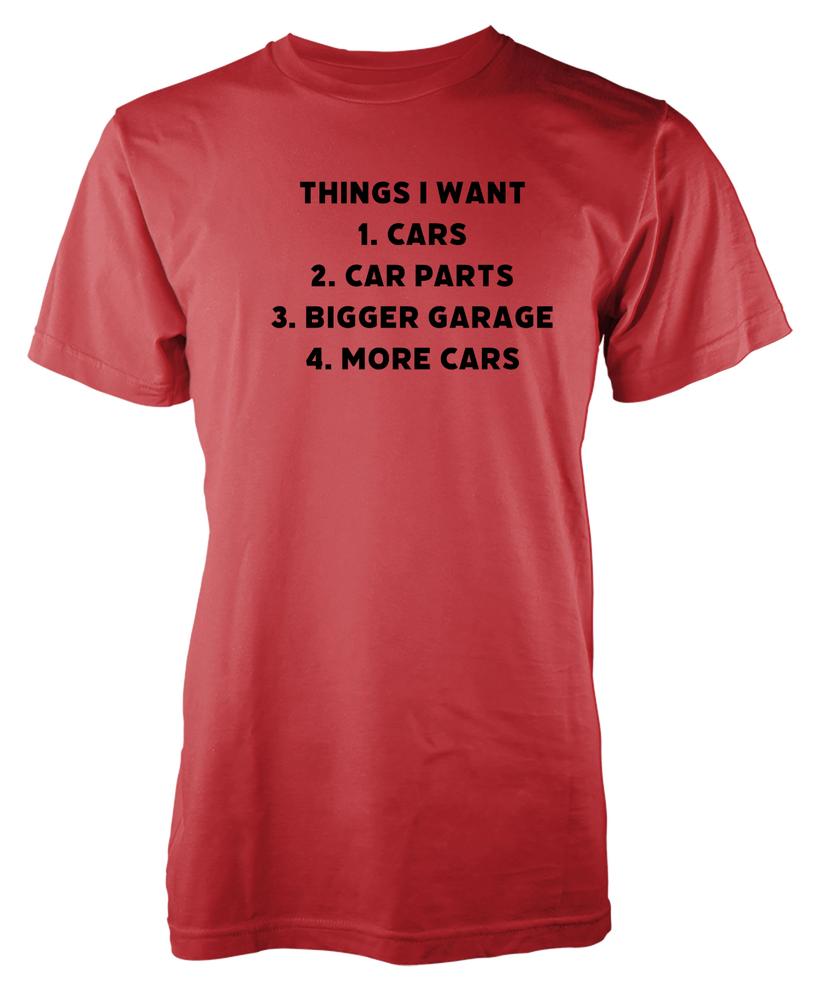 Free Personalisation Cars Things I Want Cotton TShirt Adult Kids