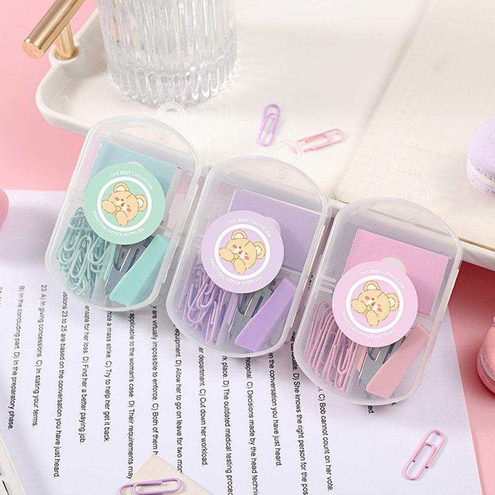 Cute Mini Morandi Color Student Supplies Stapler Set With Staples Binding Tools