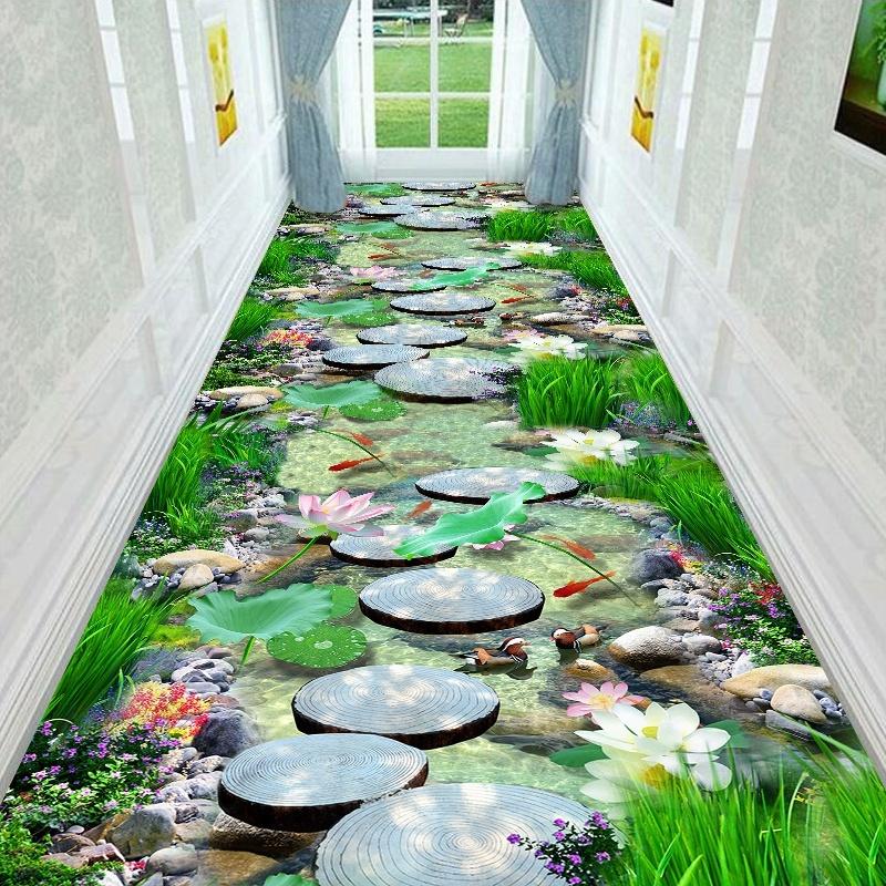 3D Long Corridor Carpets for Hallway Living Room Decoration Home Household Anti-skid Floor Mat Hotel Lobby Area Rug