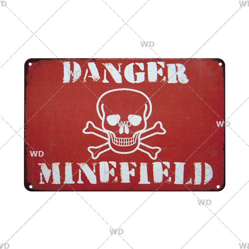 Caution Metal Tin Sign Vintage Metal Plaque Warning Slogan Retro Metal Posters Plate Signs Door Factory Home Wall Decor