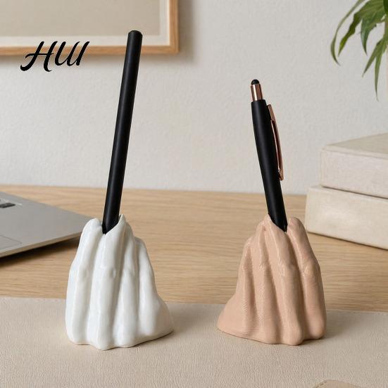 Office Desk Organizer Funny Hand Gesture Pen Holder for Desk, 3D Printed Unique Container Novelty Pencil Stand, Desktop Accessories