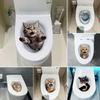 3D Cat Dog Toilet Stickers Self-adhesive Toilet Seat Decals Cute Wall Sticker  Home Decoration