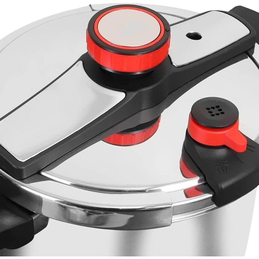 Pressure Cooker,6L Kitchen Pressure Cooker,Suitable for Induction and Stove-top,304 Stainless Steel Cookware with Easy Opening Closing Lid