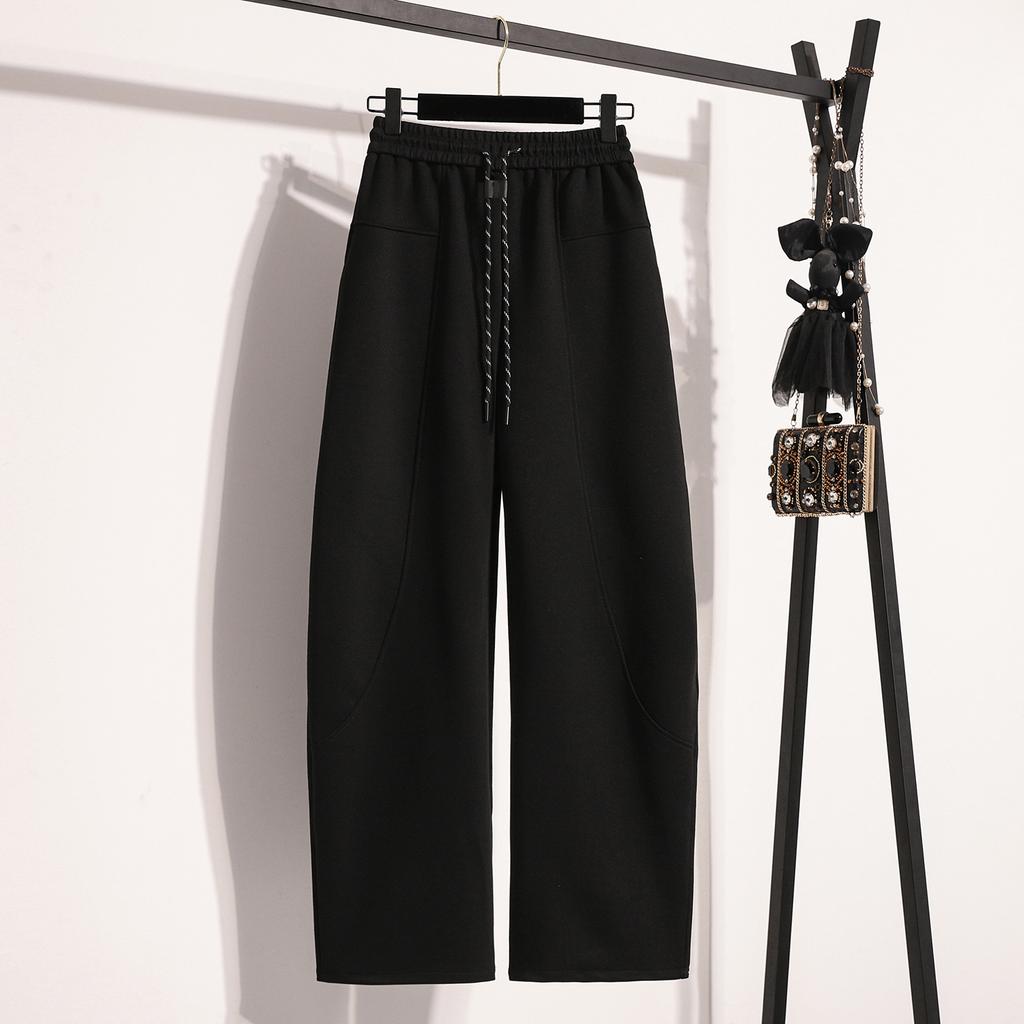 Осень-весна Длинные брюки спортивные штаны женские шаровары эластичные однотонные свободные брюки