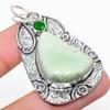 Chrysoprase, Diopside 925 Sterling Silver Jewelry Pendant 2.09" s7G34
