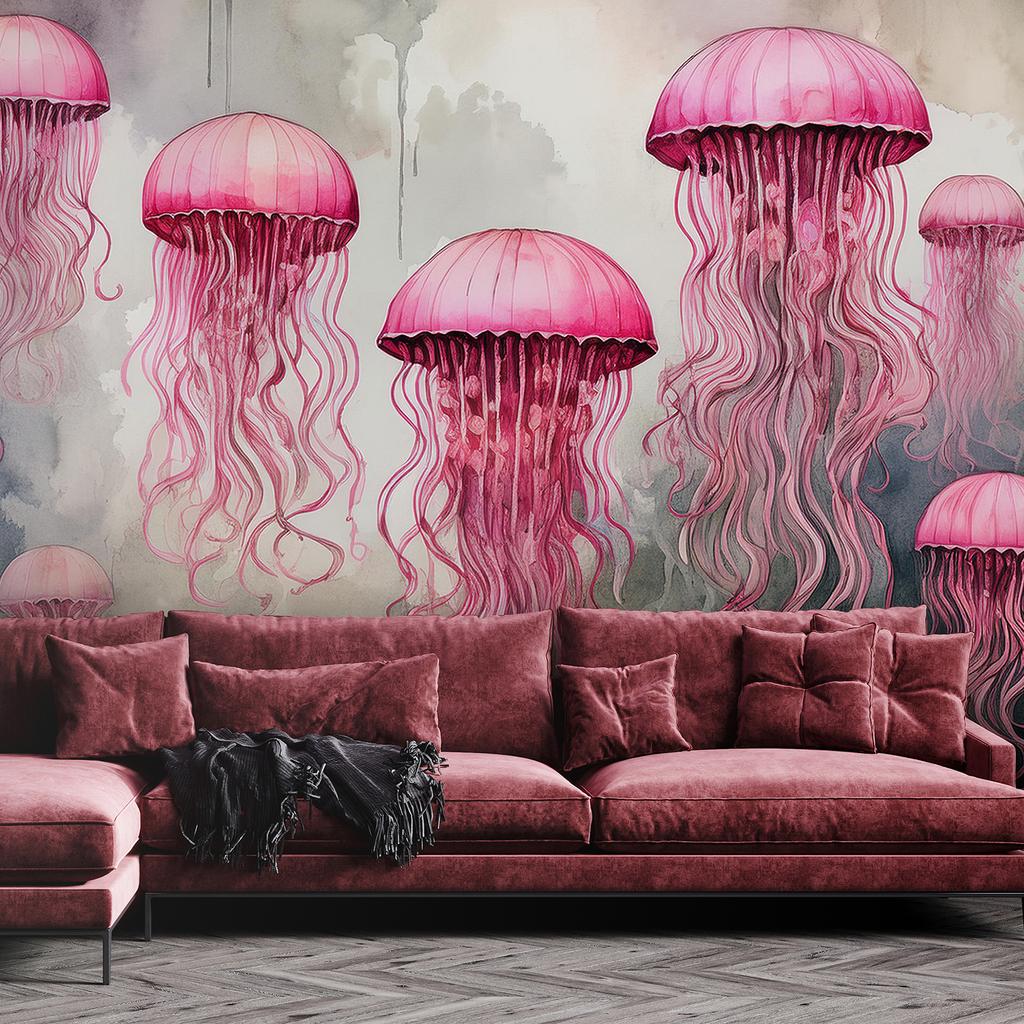 Wallpaper Sea jellyfish Pink