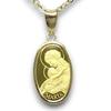 Pure Gold Coin Oval Portrait of 24K Gold 18K Gold A00775 Pendant, 1.0 Gram, Form, Mary, Frame, Frame, [Gift Wrapped]