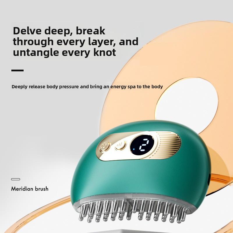 Portable Electric Gua Sha Meridian Brush Massager with Heat, Vibration & Microcurrent for Full Body Therapy & Unblocking, Beauty Device.
