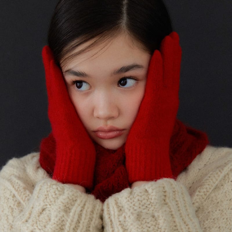 Перчатки вязаные из шерсти с овальным кончиком OVLA_цвета GL002