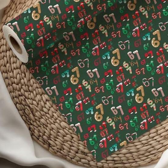 67 Мем Рождественская подарочная упаковка Смешная оберточная бумага для детей Уникальная бумага для упаковки праздничных подарков, вызывающая «гниль мозга», в рулоне для упаковки подарков на день рождения, Рождество