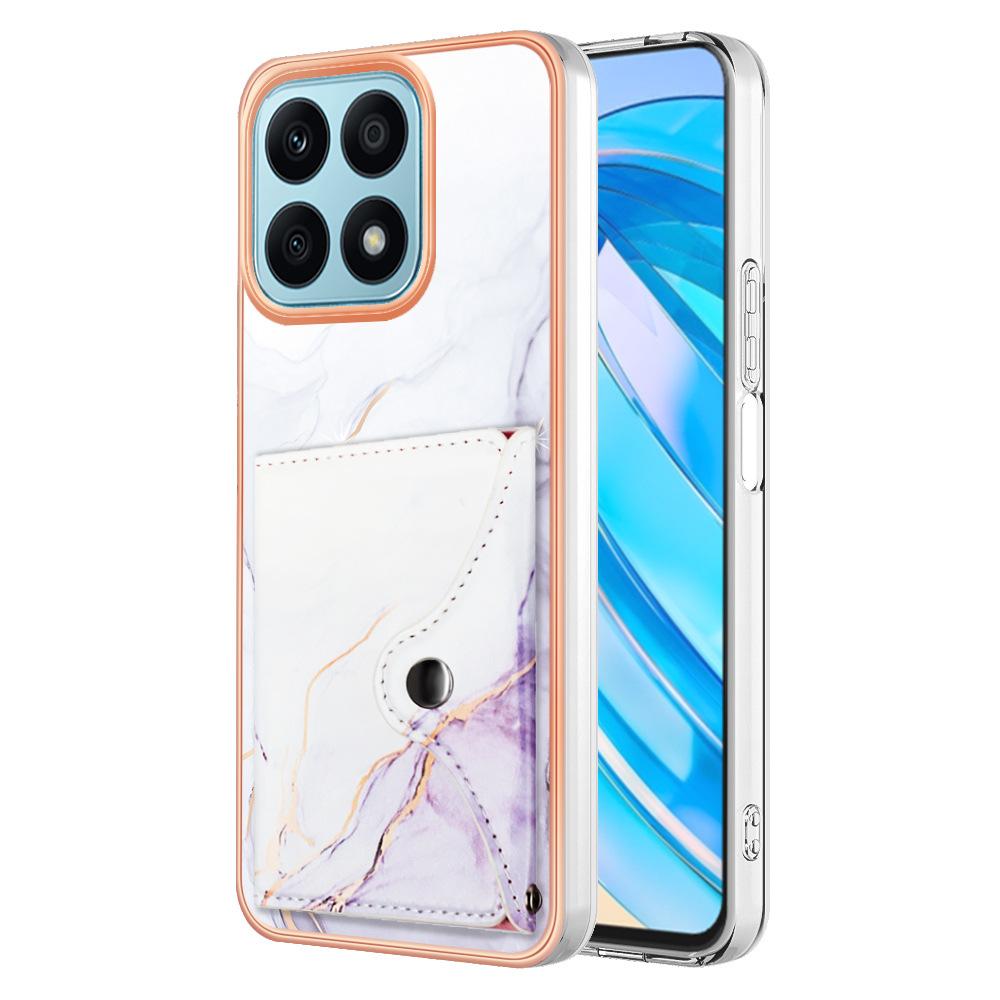 Применимо к чехлу для мобильного телефона Honor 90lite X6A с гальваническим покрытием, мраморным узором, карманом для карт, Magic 5 Pro, противоударный