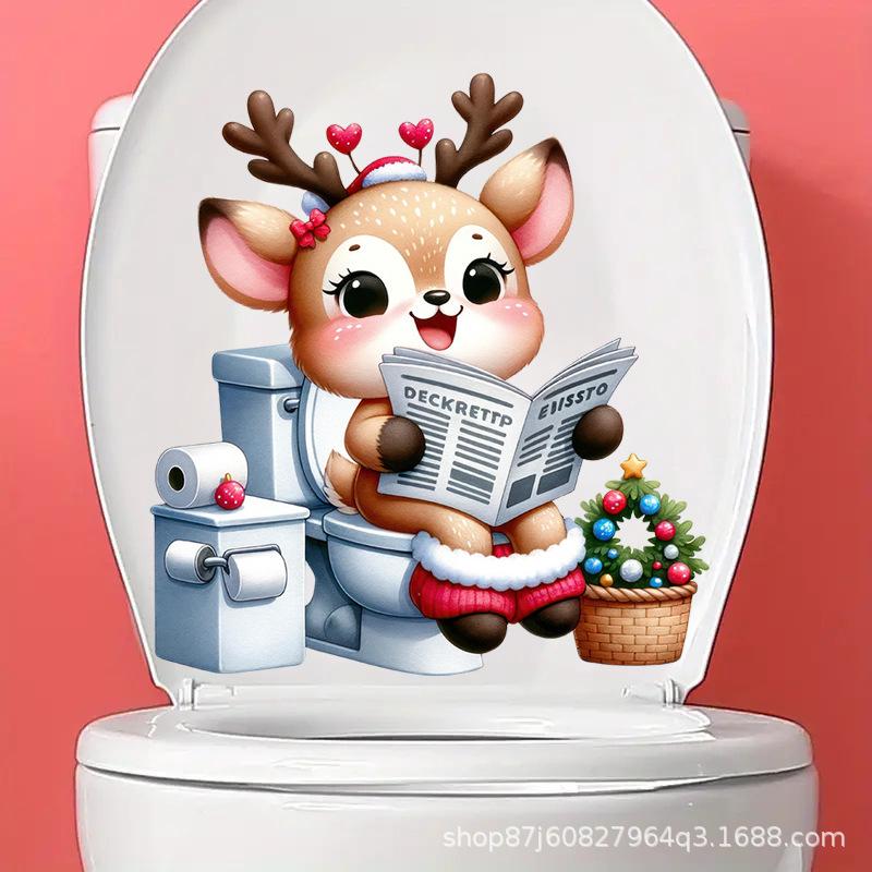 1 шт. Забавные наклейки на сиденье унитаза из ПВХ с животными Обезьяна Зебра Жираф Декали Водонепроницаемый Декор для стен ванной комнаты и двери Креативные съемные наклейки