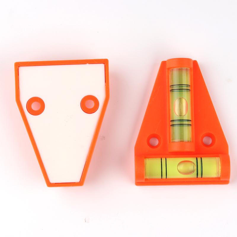 Red-Orange Plastic T-Shaped Bubble Level, Hole Mount Installer Balancer