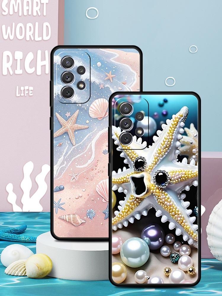Чехол для телефона с узором из морских ракушек и водорослей для Samsung Galaxy A55 A35 A15 A14 A13 A25 A54 A51 A71 A72 A73 A32 5G, мягкий ТПУ