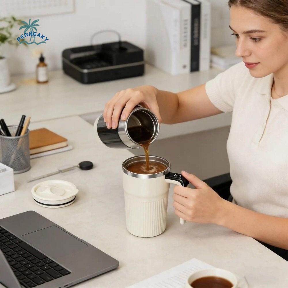 400ml Capacity Automatic Stirring Cup Temperature Display Rechargeable Self Stirring Mug Leakproof USB Charging