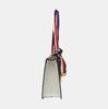 [Pre-Owned] Sylvie Gold Buckle Striped Web Satin Bow Wide Shoulder Strap Leather Handbag - Excellent #I3VJQS