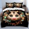 Cute Opossum with Fairy Lights Bedding Duvet Cover Set  (1*Duvet Cover 2*Pillowcases, without duvet insert)