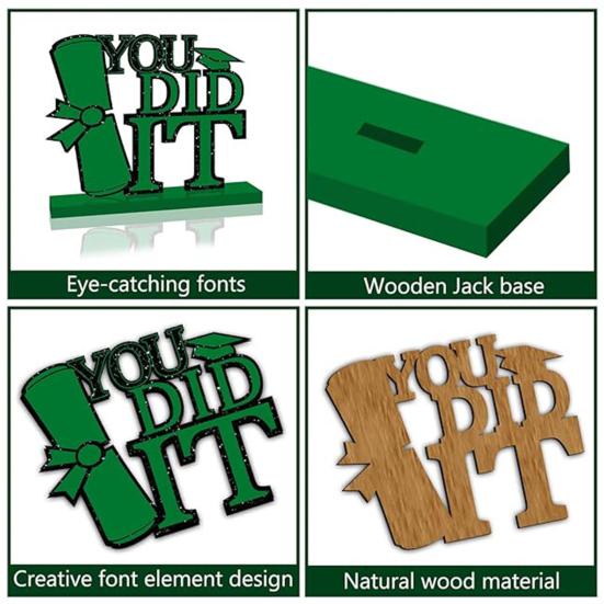 4 шт. центральные украшения для выпускного стола 2025 года, деревянные таблички с поздравлениями с выпускным, украшения для многоярусного подноса, декор выпускного вечера