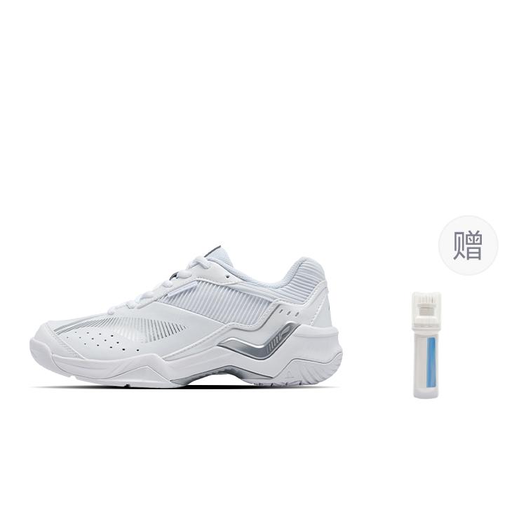 Li Ning Thunder Sonic Boom Амортизация Скользкая подошва Дышащие Низкие Бадминтонные кроссовки Унисекс Белый Серебристый AYTV005-4