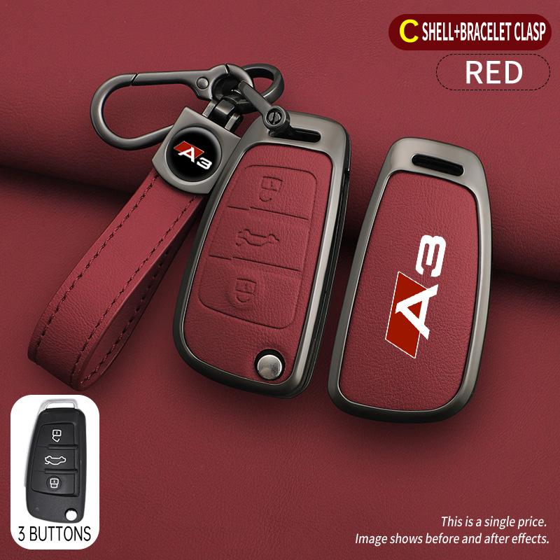 Zinc Alloy Car Key Case Shell Bag For qaz14 A3 Remote Control Protector For qaz14 Full Series Logo Car Key Cover Car Accessories