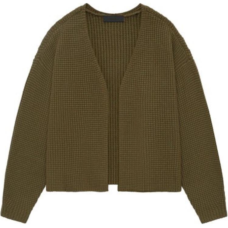 Fear of God Кардиган Essentials Heavy Waffle Military Мужской Топы Зеленый 192BT246205F