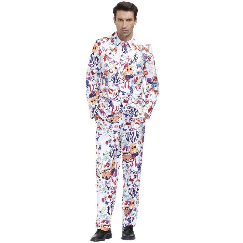 M-XL Мужской костюм для ведущих ночного клуба, сценического шоу, персонализированный для праздничной вечеринки - ЛЮБОВЬ Костюм на Хэллоуин