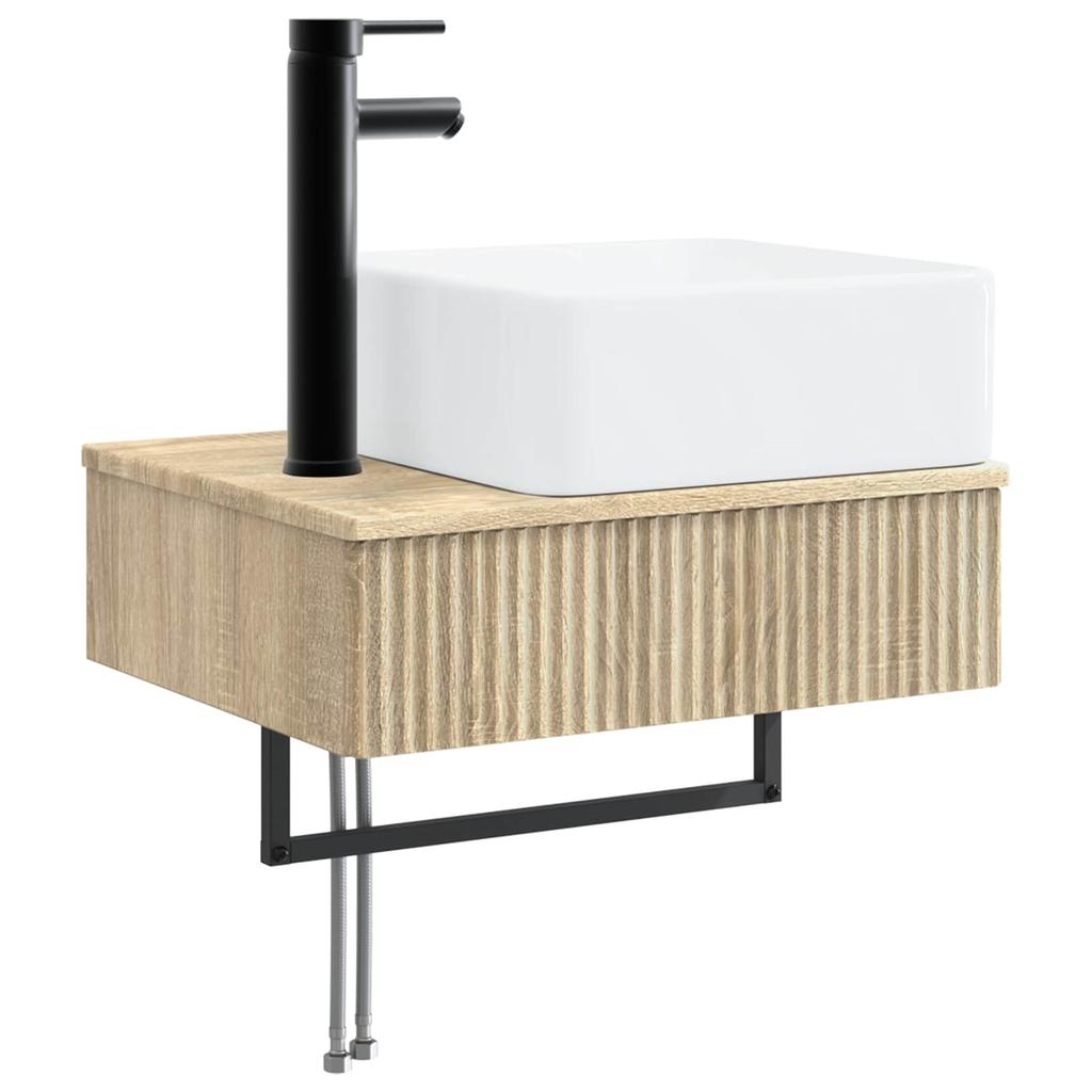 Bathroom Cabinet Set 4 pcs Sonoma Oak 103.5 x 15.5 x 70 cm